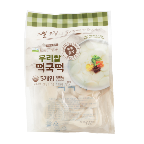 우리쌀떡국떡 800g (5입봉)(소비기한:4월22일까지)